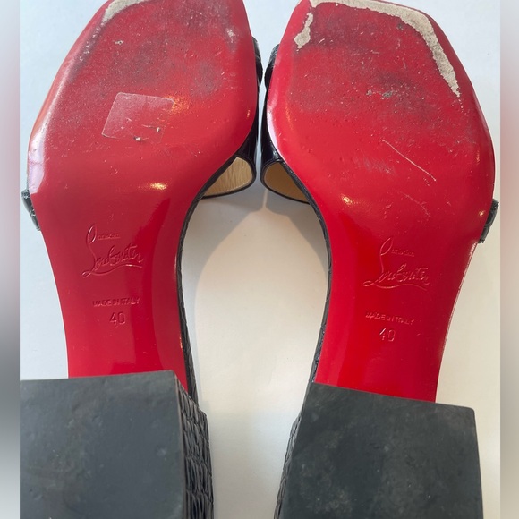 Christian Louboutin Lock Art 55 Mule Sandal Blue Size EU 40/US 10 - Picture 6 of 12